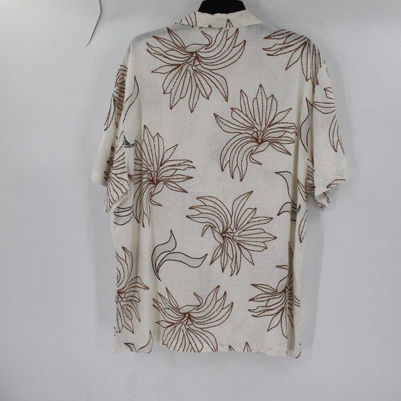 Folk White and Brown Casual Button Down Shirt - Picture 8 of 13